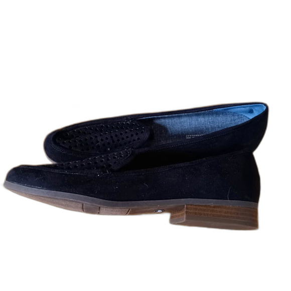 Dr. Scholl's black leather loafer suede work comfort foot bed - Picture 5 of 9